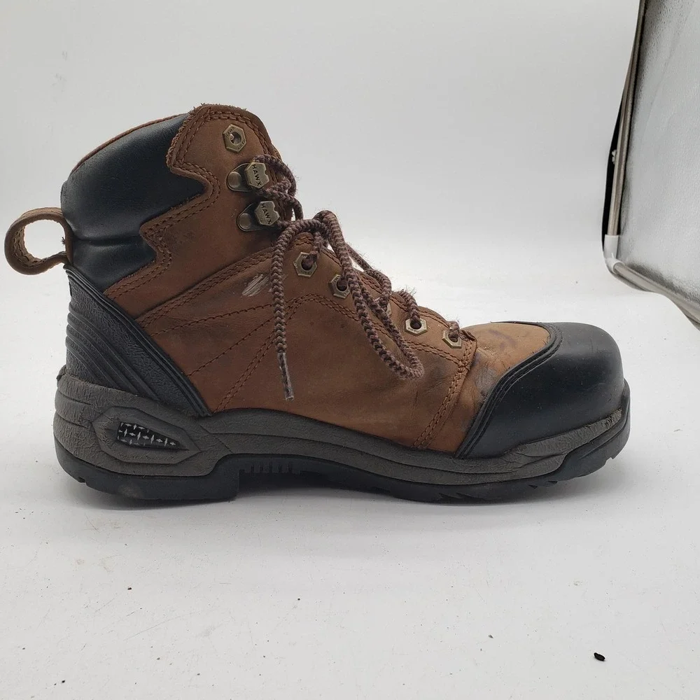 HAWX Boots Mens Size 9.5D‎ Brown Leather Waterproof Comp Toe Work Safety Boots